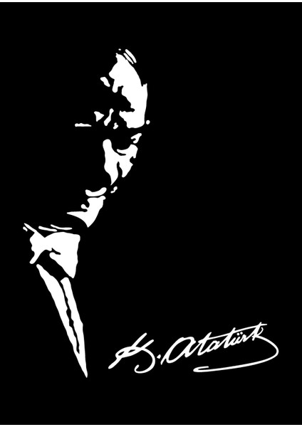 Atatürk Mustafa Kemal ve Imza Sticker Araba Oto Motosiklet Karavan Sticker Etiket 00627 modelleri