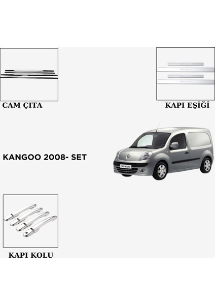 Kangoo 2008- Set Cam Çıta- Kapı Eşiği-Kapı Kolu