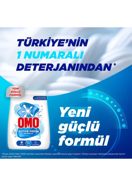 Active Fresh Toz Çamaşır Deterjanı Beyazlar İçin En Zorlu Lekeleri İlk Yıkamada Çıkarır 5,5 KG x3