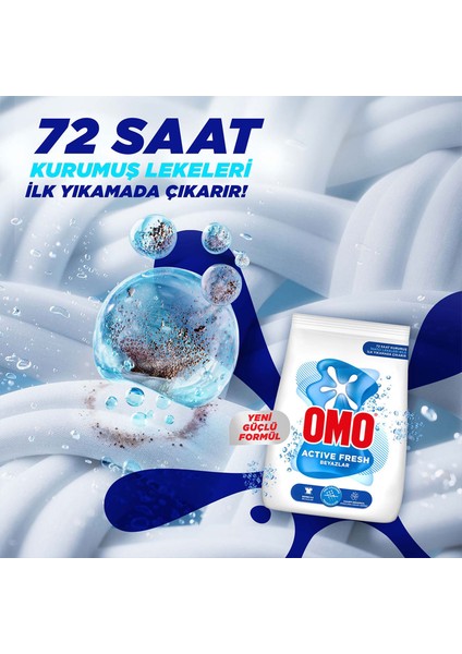 Active Fresh Toz Çamaşır Deterjanı Beyazlar İçin En Zorlu Lekeleri İlk Yıkamada Çıkarır 5,5 KG x3