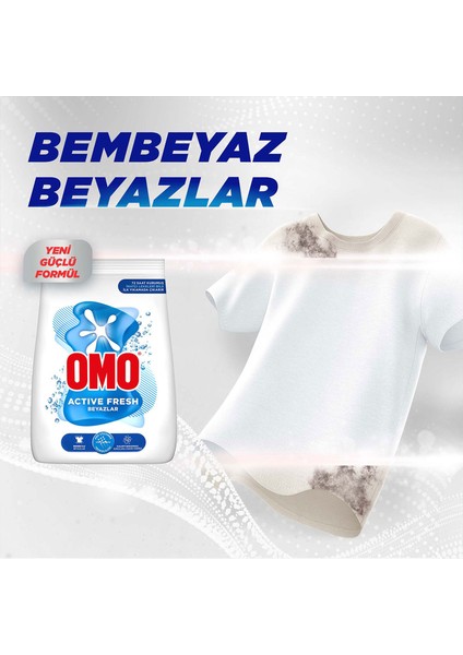 Active Fresh Toz Çamaşır Deterjanı Beyazlar İçin En Zorlu Lekeleri İlk Yıkamada Çıkarır 5,5 KG x3