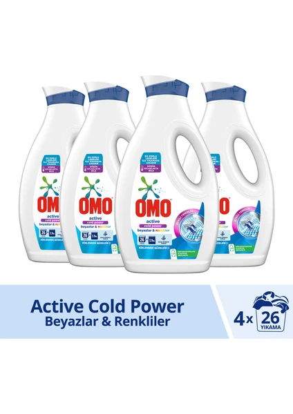 Sıvı Deterjan Active Beyazlar ve Renkliler 1690 ml x4