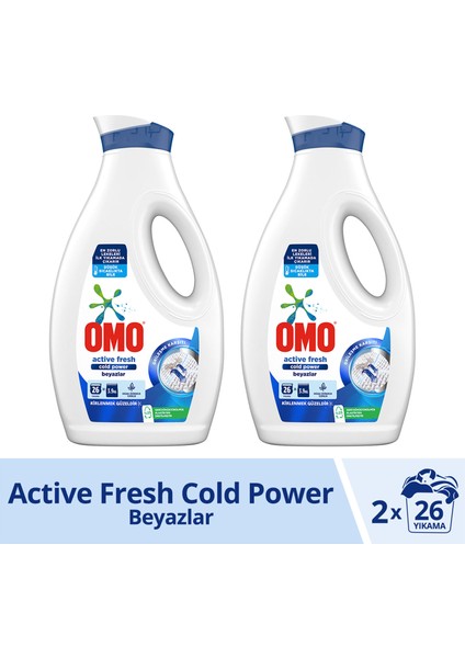 Sıvı Çamaşır Deterjanı Active Fresh Beyazlar Için Leke Çıkarıcı 1690 ml X2