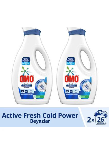 Sıvı Çamaşır Deterjanı Active Fresh Beyazlar Için Leke Çıkarıcı 1690 ml X2