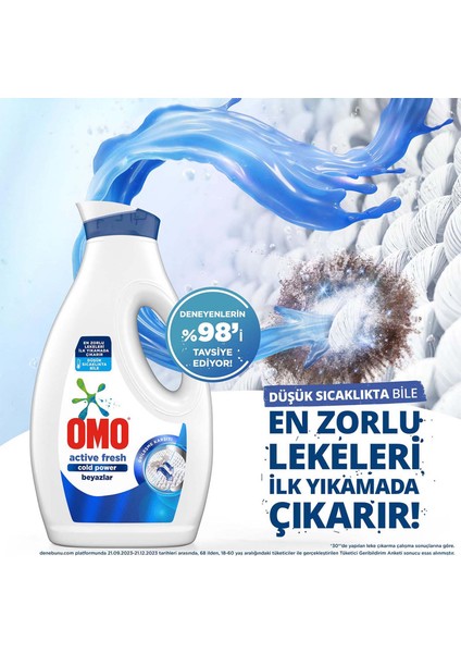 Sıvı Çamaşır Deterjanı Active Fresh Beyazlar Için Leke Çıkarıcı 1690 ml X2