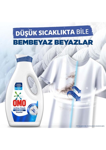 Sıvı Çamaşır Deterjanı Active Fresh Beyazlar Için Leke Çıkarıcı 1690 ml X2