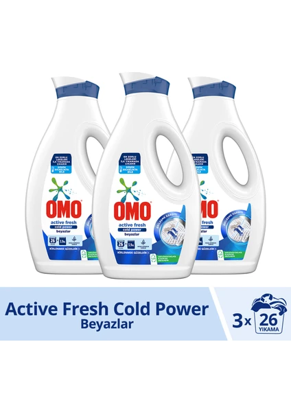 Sıvı Çamaşır Deterjanı Active Fresh Beyazlar İçin Leke Çıkarıcı 1690 ml x3