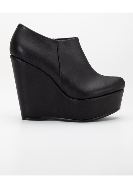 Gloria Siyah Cilt Dolgu Taban Platform Bot 12 cm
