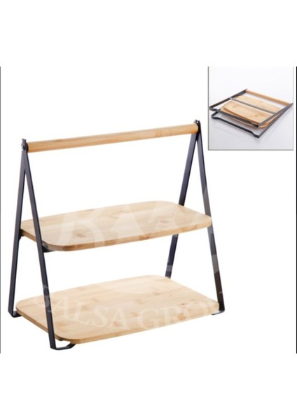 Bambu 2 Katlı Sunumluk