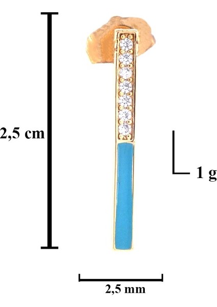 Altın Kaplama Turkuaz Taşlı Çelik Küpe UNK-602 fırsatları