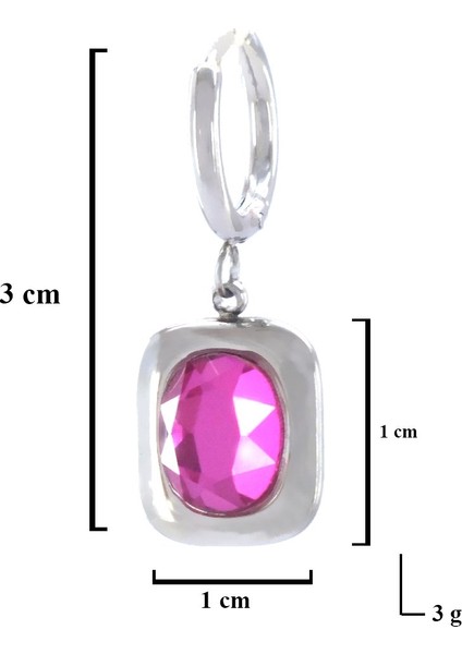 316L Çelik Pembe Taşlı Fantezi Küpe UNK-562 modelleri