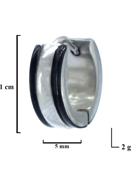 316L Çelik Çift Renk 5mm Halka Küpe UNK-701