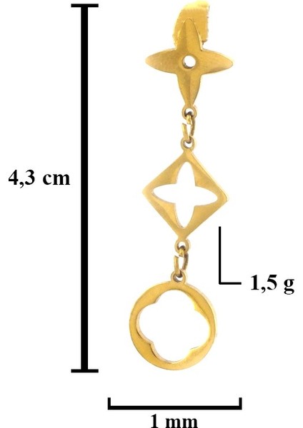 Altın Kaplama Tasarım Küpe UNK-573 modelleri