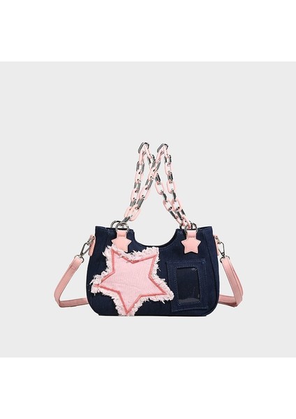 Kişiselleştirilmiş Kız Denim Crossbody Omuz Çantası (Yurt Dışından)