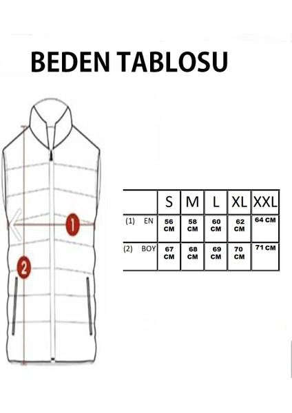 Unisex Siyah Elyaf Dolgulu Şişme Yelek