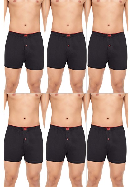 Erkek 6'lı Penye Düğmeli Rahat Karışık Boxer - Özel Premium Paketinde fiyatları