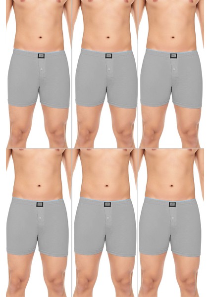 Erkek 6'lı Penye Düğmeli Rahat Karışık Boxer - Özel Premium Paketinde fiyatları