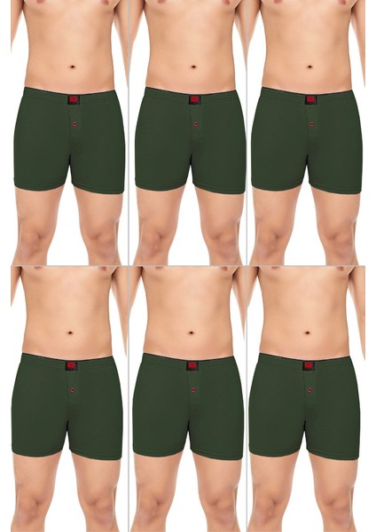 Erkek 6'lı Penye Düğmeli Rahat Karışık Boxer - Özel Premium Paketinde fiyatları