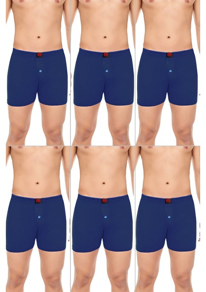 Erkek 6'lı Penye Düğmeli Rahat Karışık Boxer - Özel Premium Paketinde fiyatları