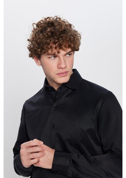 Slim Fit Dar Kesim Uzun Kollu Önden Kulplu Düz 4 Mevsim Erkek Gömlek fiyatları