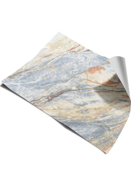 Mutfak Tezgah Üstü Mermer Desen Kendinden Yapışkanlı Folyo Kaplama Renkli 70 cm x 100 cm