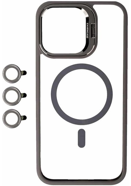 Apple iPhone 15 Kamera Lens Korumalı Standlı Premium Kılıf