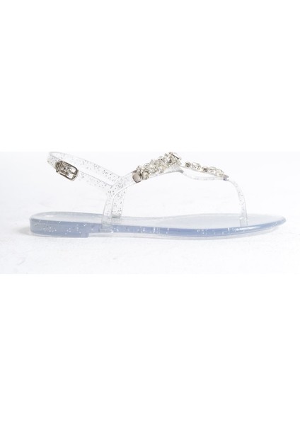 Kadın Jelly Şeffaf Gri Sim Taş Detay Düz SANDALET-MSTB6262-SGS fırsatları