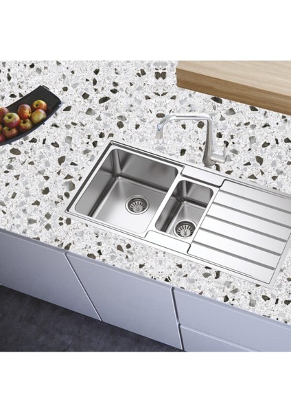 Mutfak Tezgah Üstü Kendinden Yapışkanlı Folyo Kaplama Terrazzo Desen 70 cm x 100 cm