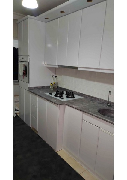 Mutfak Tezgah Üstü Gri Mermer Desen Kendinden Yapışkanlı Folyo Kaplama 70 cm x 100 cm