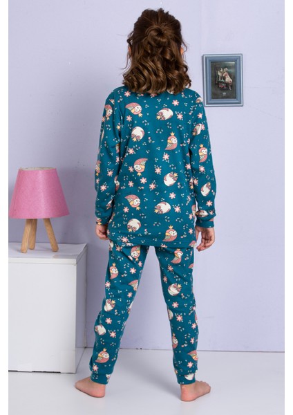 Kız Çocuk Baykuş Desenli Uzun Kollu Pijama Takımı modelleri