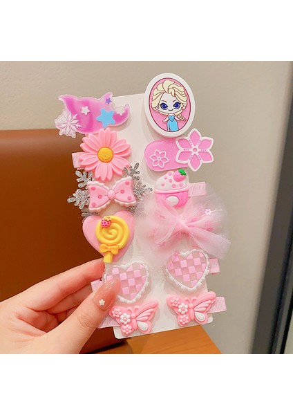 Kız Çocuk Dekorasyonu Kelebek Buz ve Kar 14 Parça Toka Seti (Yurt Dışından)