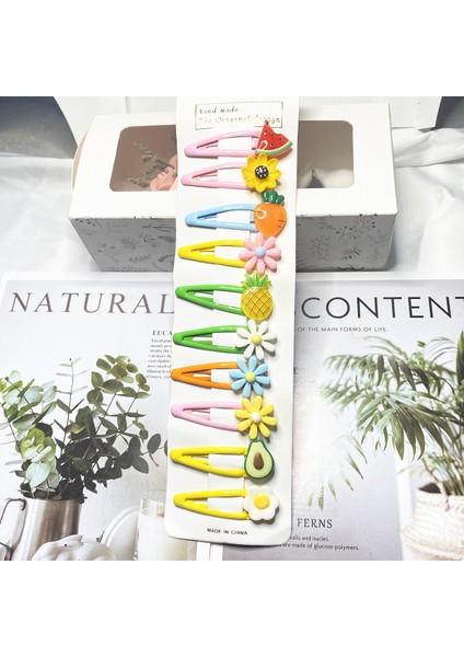 Kız Çocukları Için Saç Aksesuarları Dekoratif Çocuk Çiçekli 10 Adet Toka (Yurt Dışından)