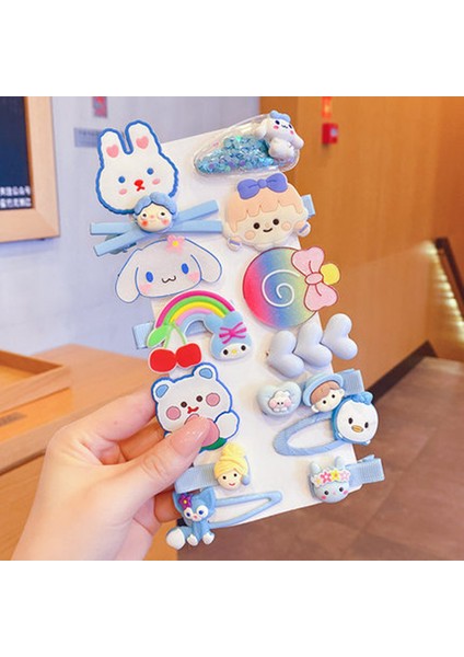 Çizgi Film Kız Saç Aksesuarları Küçük Kız 14 Parçalı Toka Seti (Yurt Dışından)