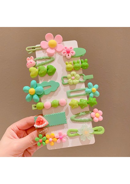 Kız Çocuk Saç ve Saç Aksesuarları Dekoratif Çocuk 14 Parçalı Toka Seti (Yurt Dışından)