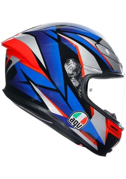 K6 S Slashcut Mavi Kırmızı Kapalı Kask modelleri