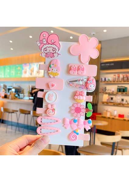 Çizgi Film Çocuk Dekorasyonu Kız Çocuk Firketeli Melodi 14'lü Toka Seti (Yurt Dışından)