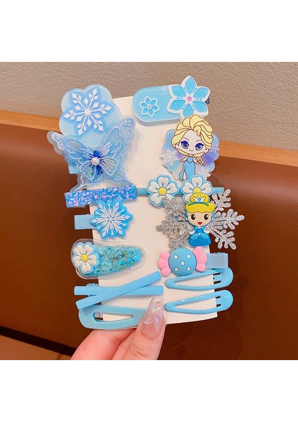 Kız Çocuk Saç Kız Çocuk Süslemesi Prenses Elsa Kar Tanesi 14 Parça Toka Seti (Yurt Dışından)