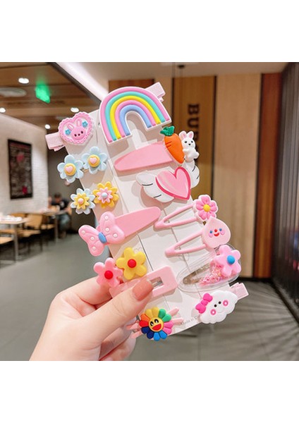 Tavşanlı Sevimli Çocuk Çizgi Filmi 14 Parçalı Toka Seti (Yurt Dışından)