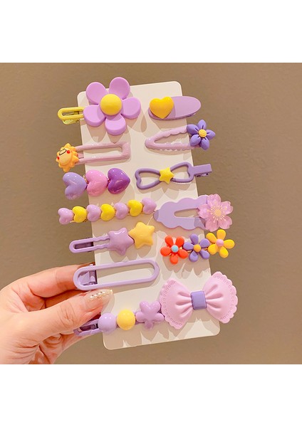 Kız Çocuk Saç ve Saç Aksesuarları Dekoratif Çocuk 14 Parçalı Toka Seti (Yurt Dışından)
