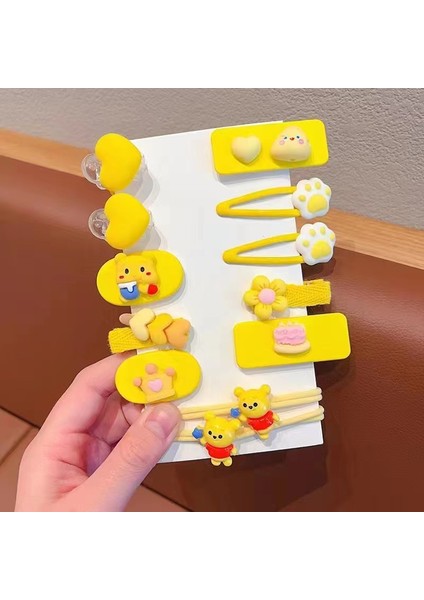 Kız Kız Saç Dekorasyonu Ördek Kalp 12 Parçalı Toka Seti (Yurt Dışından)