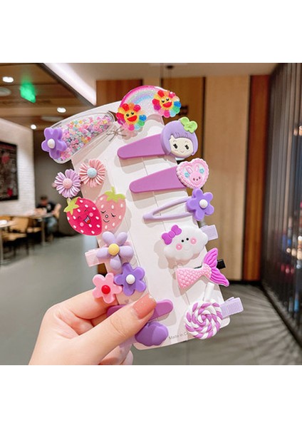 Sevimli Çocuk Karikatür Çilekli 14 Parçalı Toka Seti (Yurt Dışından)