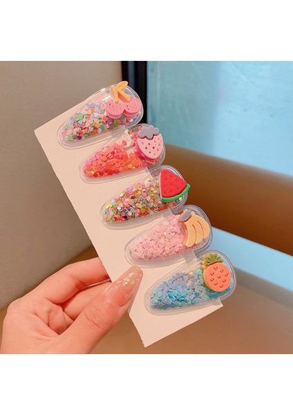 Çocuk Dekoratif Kız Çocuk Saç Kiraz Saç 5'li Toka Seti (Yurt Dışından)