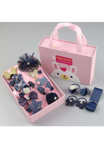 Çocuk Saç Ile Kız Saç Aksesuarları Seti 18 Adet Toka (Yurt Dışından)