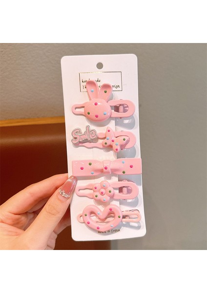 Karikatür Çocuk Saç Aksesuarları Kız Süslemeleri Tavşan Toka Seti (Yurt Dışından)