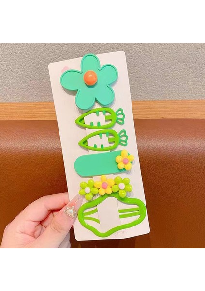 Bulut Sevimli Karikatür Kız 5 Parçalı Toka Seti (Yurt Dışından)