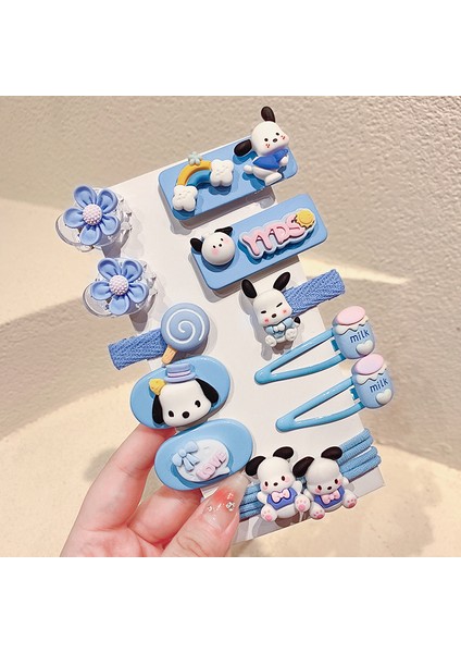 Kız Çocukları Için Saç Çocuk Dekoratif Beş Yapraklı Çiçek Osmanthus Köpek 12 Parçalı Toka Seti (Yurt Dışından)