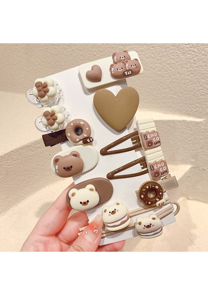 Kız Çocukları Için ve Saç Aksesuarları Kalpli Dekoratif Çocuk 12 Parçalı Toka Seti (Yurt Dışından)