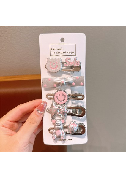 Karikatür Çocuk Saç Aksesuarları Kız Süslemeleri Gri Küçük Toka Seti (Yurt Dışından)