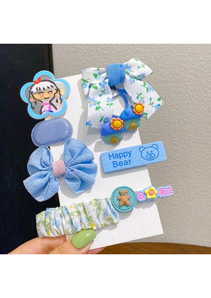 Karikatür Çocuk Kız Saç Aksesuarları Fiyonk 9 Parçalı Toka Seti (Yurt Dışından)