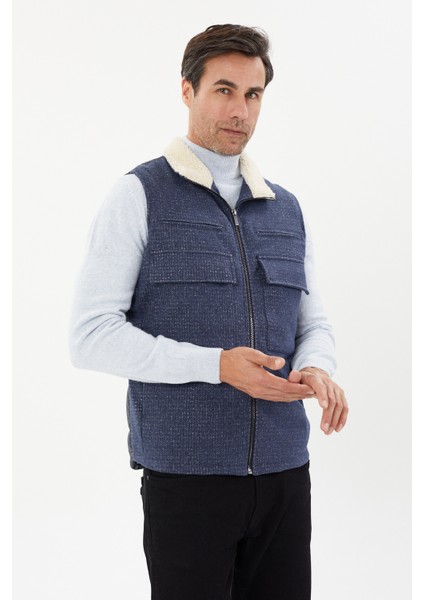 Peluş Yaka Detaylı Spor Yelek- 8090